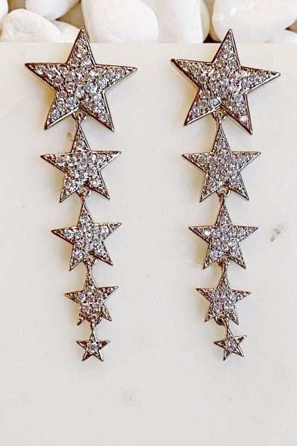 Five Star Dangle Down Earrings - lolaluxeshop
