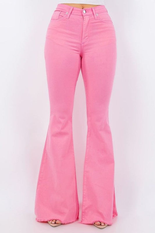 Bell Bottom Jean in Pink- 32" Inseam - lolaluxeshop