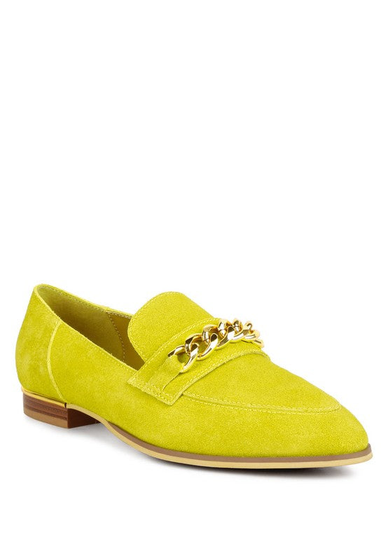 Ricka Chain Embellished Loafers - lolaluxeshop