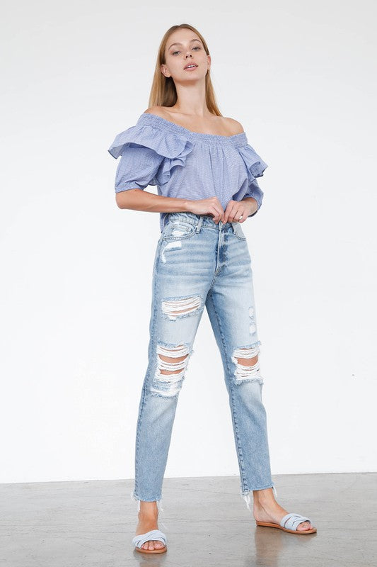 HIGH RISE MOM JEANS - lolaluxeshop