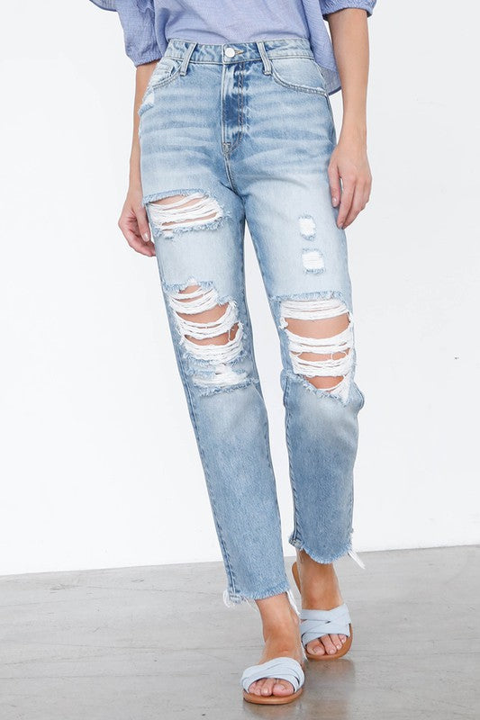 HIGH RISE MOM JEANS - lolaluxeshop