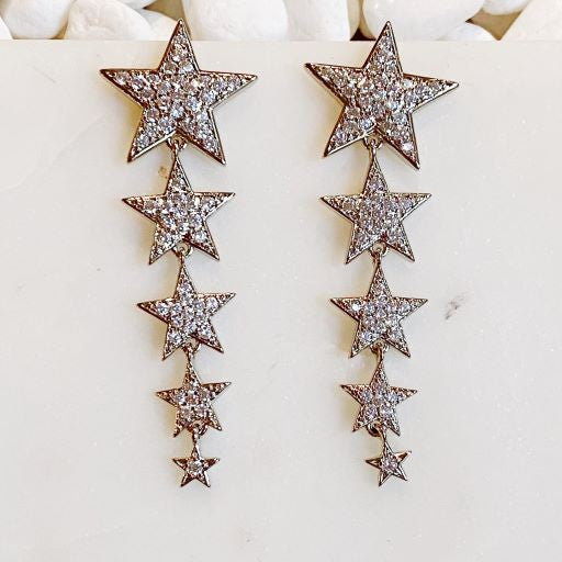 Five Star Dangle Down Earrings - lolaluxeshop