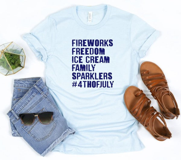 Fireworks Freedom Ice Cream Crew Softstyle Tee - lolaluxeshop