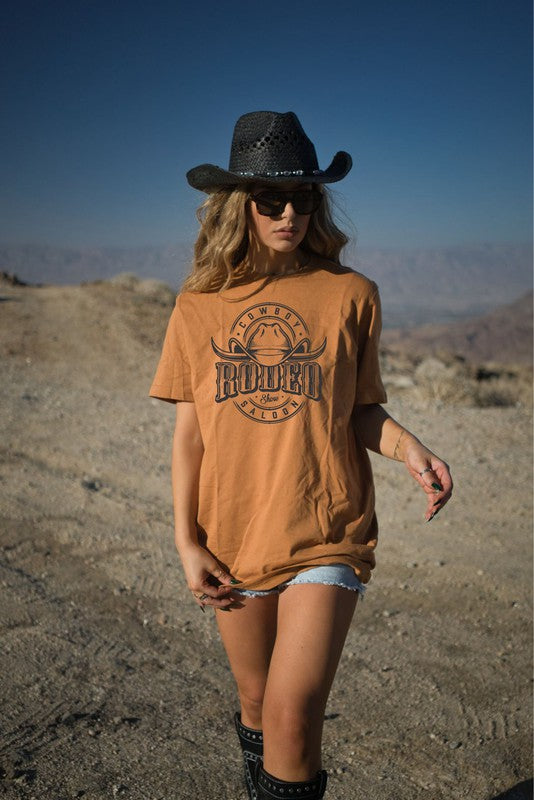 Cowboys Saloon Rodeo Show Graphic Boutique Tee - lolaluxeshop