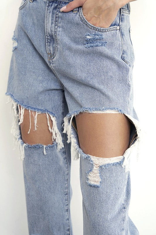 HIGH RISE STRAIGHT JEANS - lolaluxeshop