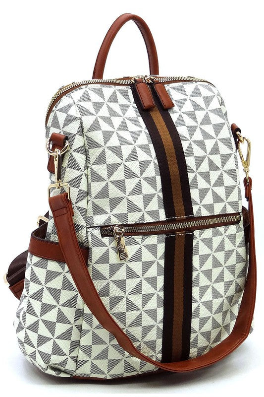 PM Monogram Striped Convertible Backpack - lolaluxeshop