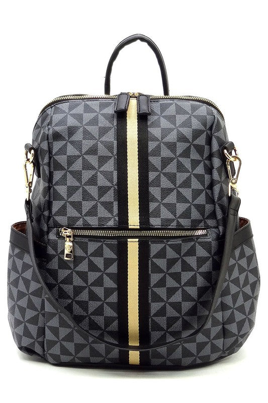 PM Monogram Striped Convertible Backpack - lolaluxeshop