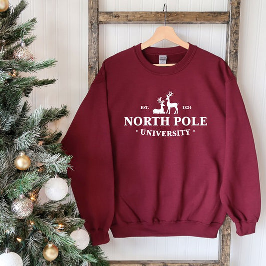 North Pole University Graphic Sweatshirt - lolaluxeshop