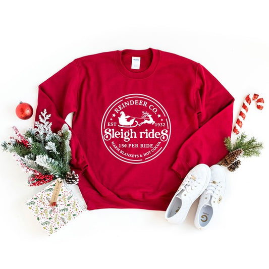 Reindeer Co Sleigh Rides Graphic Sweatshirt - lolaluxeshop