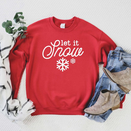 Let It Snow Snowflake Graphic Sweatshirt - lolaluxeshop