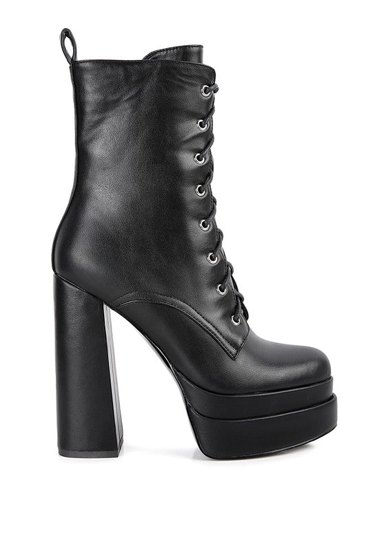 Meows Faux Leather High Heeled Ankle Boots - lolaluxeshop