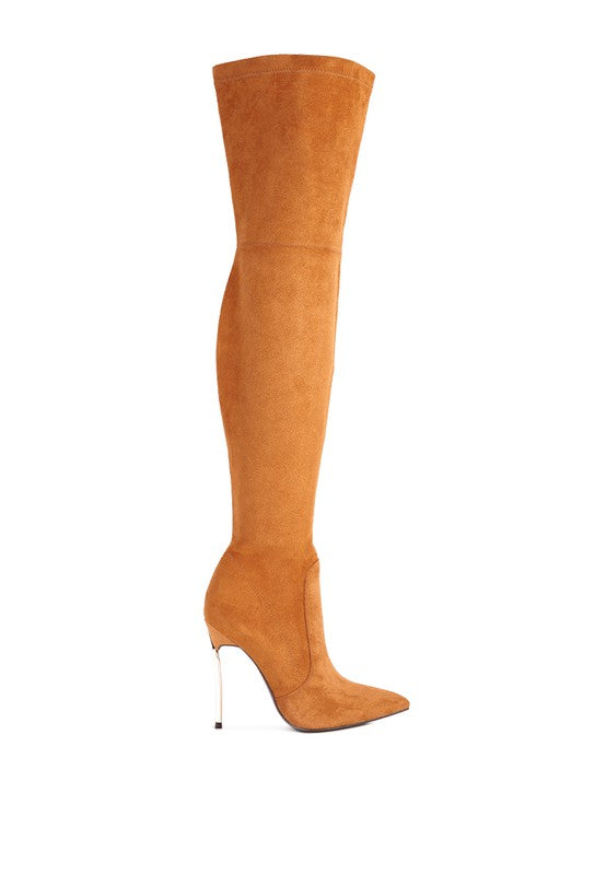 Jaynetts Stretch Suede Micro High Knee Boots - lolaluxeshop