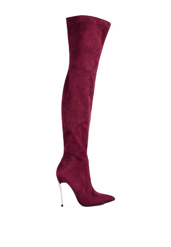 Jaynetts Stretch Suede Micro High Knee Boots - lolaluxeshop