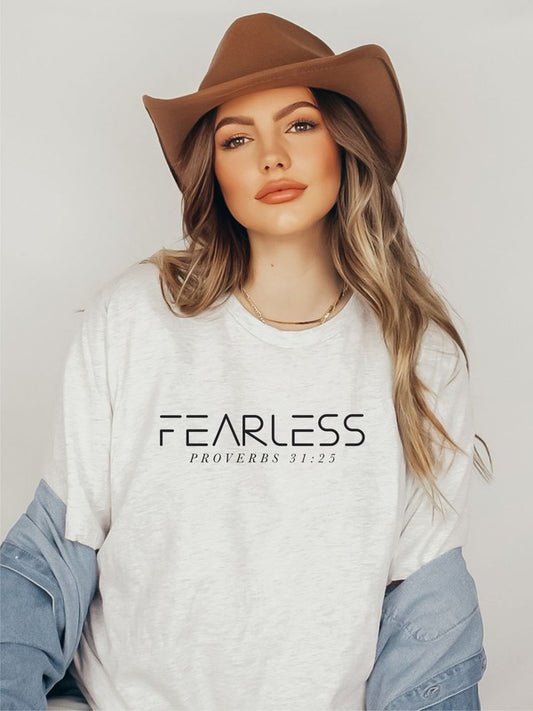 FEARLESS Proverbs 31 25  Boutique Tee - lolaluxeshop