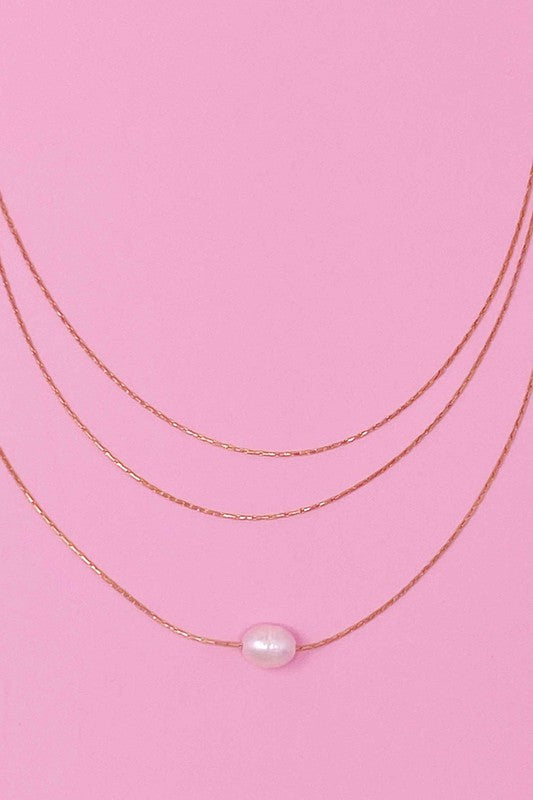 Layered Freshwater Pearl Pendant Necklace - lolaluxeshop