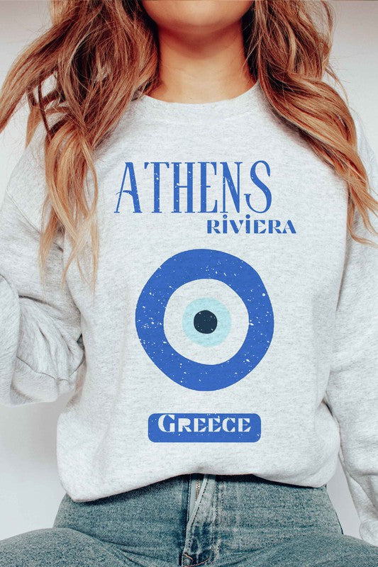 ATHENS RIVIERA GREECE GRAPHIC SWEATSHIRT - lolaluxeshop