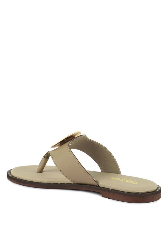 KATHLEEN Embellished Slip-On Thong Sandals - lolaluxeshop