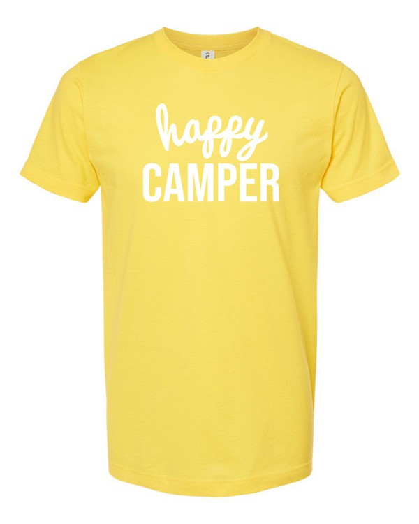Happy Camper Words Crewneck Tee - lolaluxeshop