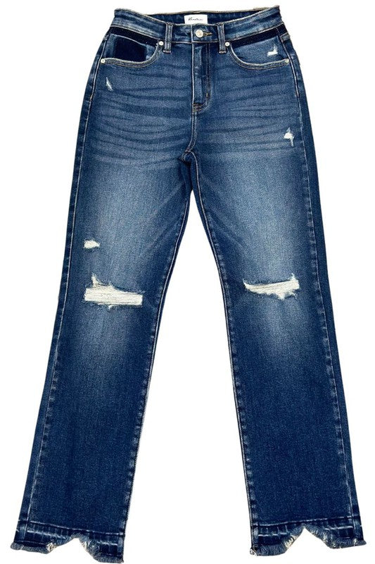 High Rise Slim Straight Jeans - lolaluxeshop