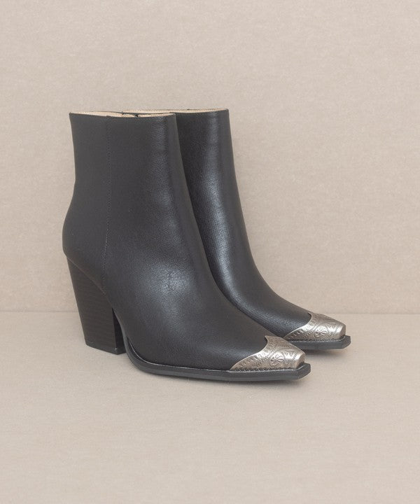 OASIS SOCIETY Zion - Bootie with Etched Metal Toe - lolaluxeshop