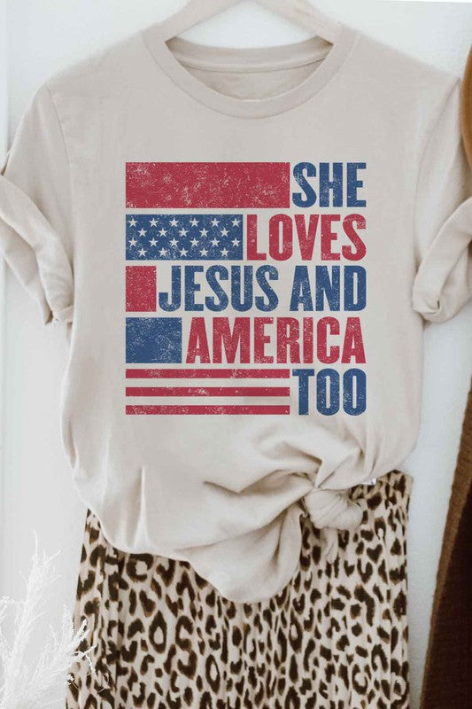 LOVES JESUS AND AMERICA OVERSIZED TEE / T-SHIRT - lolaluxeshop