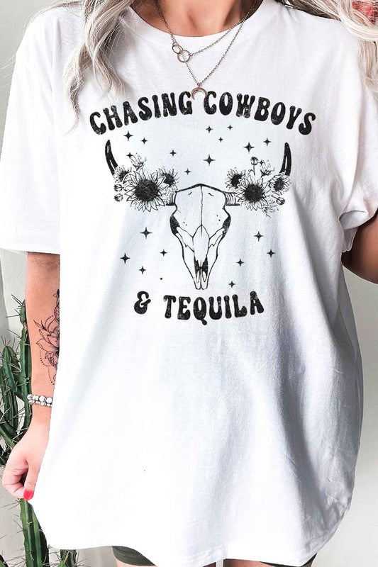 COWBOYS AND TEQUILA GRAPHIC TEE / T-SHIRT - lolaluxeshop