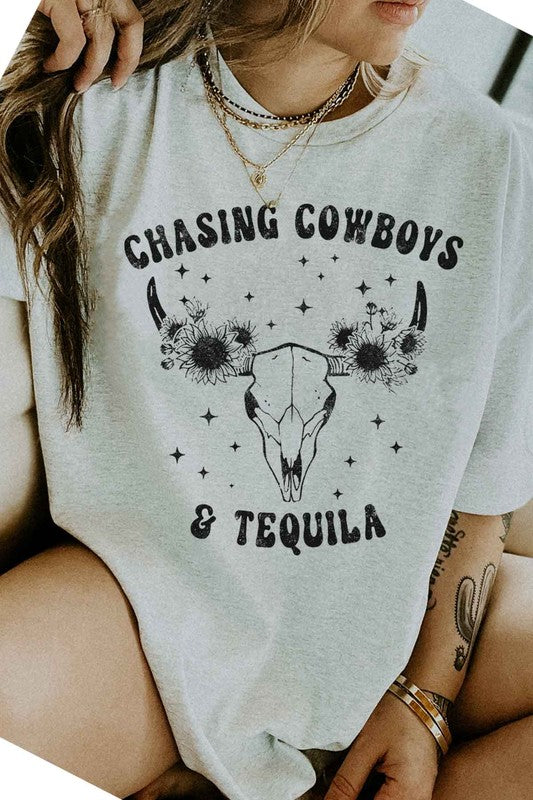 COWBOYS AND TEQUILA GRAPHIC TEE / T-SHIRT - lolaluxeshop