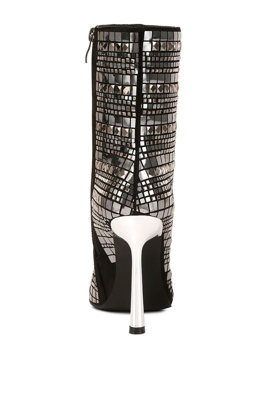 Extravagance Mirror Embellished Stiletto Boots - lolaluxeshop