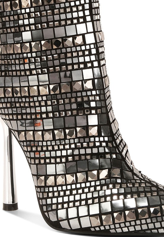 Extravagance Mirror Embellished Stiletto Boots - lolaluxeshop
