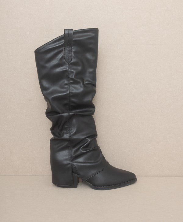 OASIS SOCIETY Thea - Fold Over Slit Jean Boots - lolaluxeshop