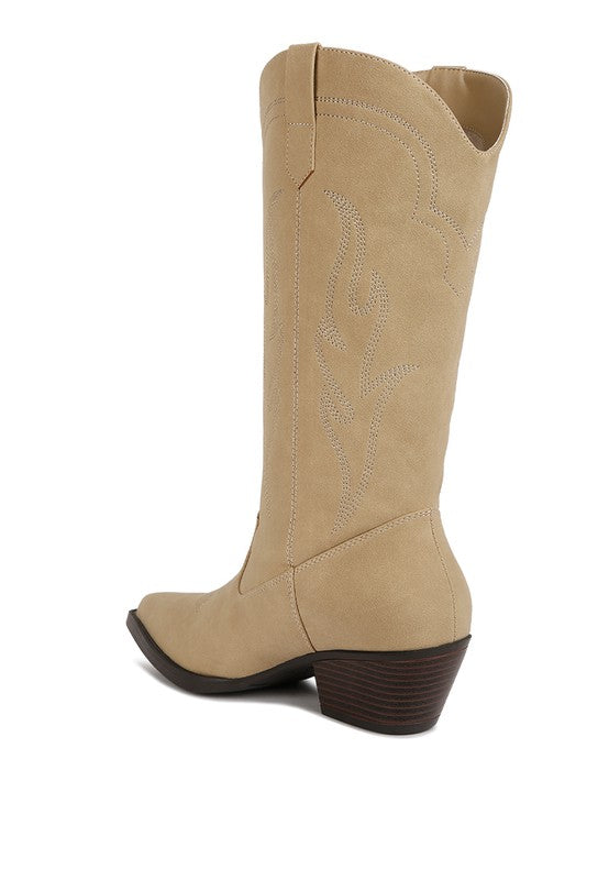Ginni Embroidered Calf Boots - lolaluxeshop