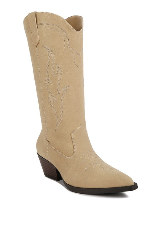 Ginni Embroidered Calf Boots - lolaluxeshop