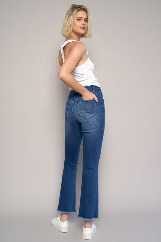 HIGH RISE CROP BOOT JEANS - lolaluxeshop