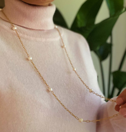 Freshwater Pearl Long Chain Necklace - lolaluxeshop