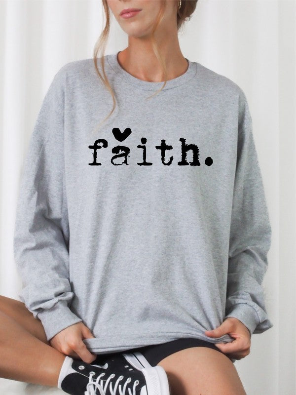 Faith Heart Cozy Graphic Sweatshirt - lolaluxeshop