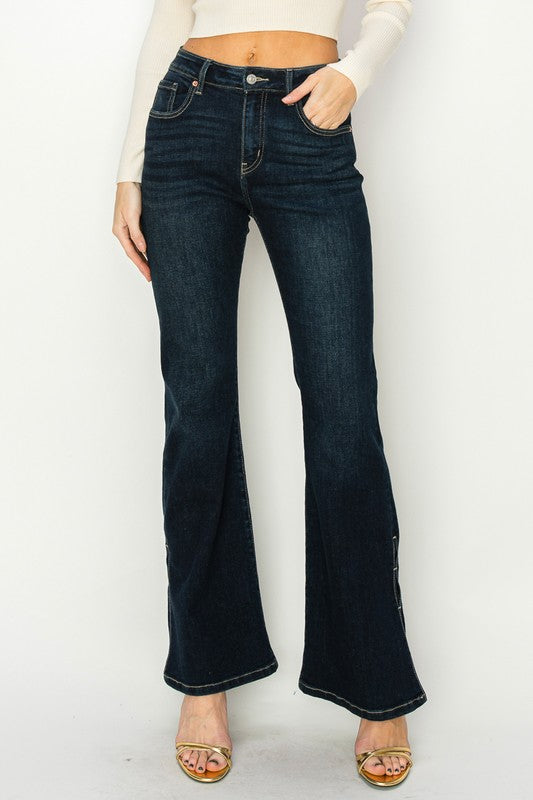 HIGH RISE FLARE JEANS - lolaluxeshop