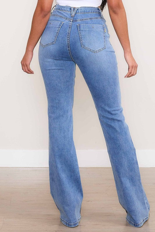 Square Pocket Bootcut Jeans - lolaluxeshop
