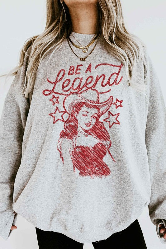 BE A LEGEND WESTERN COUNTRY GRAPHIC SWEATSHIRT - lolaluxeshop
