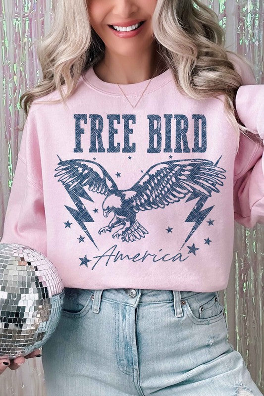 FREE BIRD AMERICAN EAGLE GRAPHIC SWEATSHIRT - lolaluxeshop