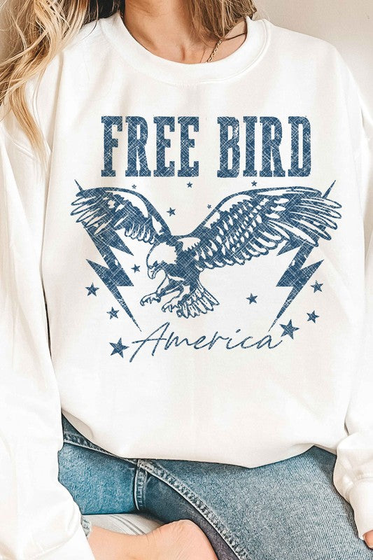 FREE BIRD AMERICAN EAGLE GRAPHIC SWEATSHIRT - lolaluxeshop