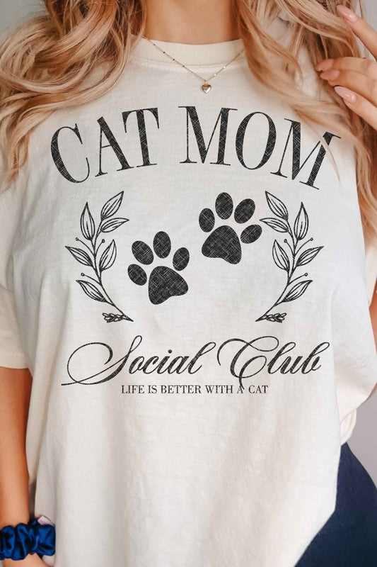 CAT MOM SOCIAL CLUB GRAPHIC TEE - lolaluxeshop