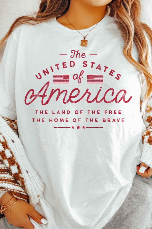 UNITED STATES OF AMERICA GRAPHIC TEE - lolaluxeshop