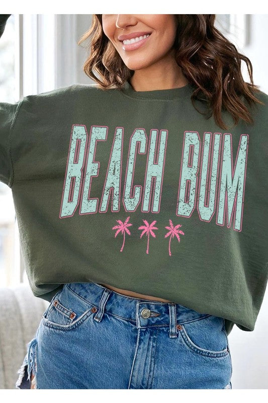 Beach Bum Oversized Graphic Fleece Sweatshirts - lolaluxeshop