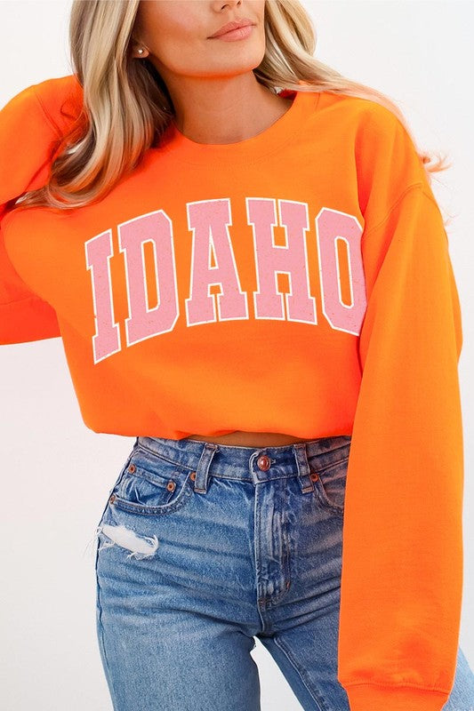 Idaho State Oversized Graphic Fleece Sweatshirts - lolaluxeshop