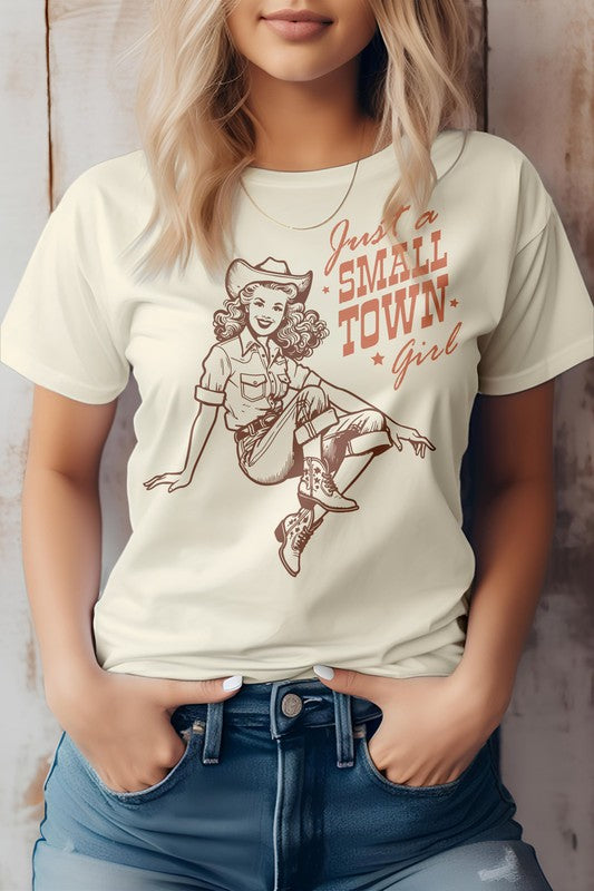 Just a Small Town Girl, Retro Western Graphic Tee - lolaluxeshop