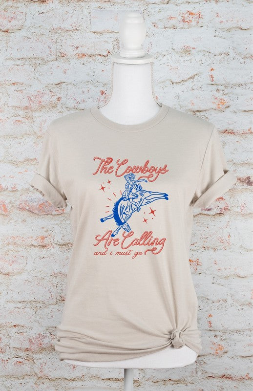 The Cowboys Are Calling and I Must Go Graphic Tee - lolaluxeshop