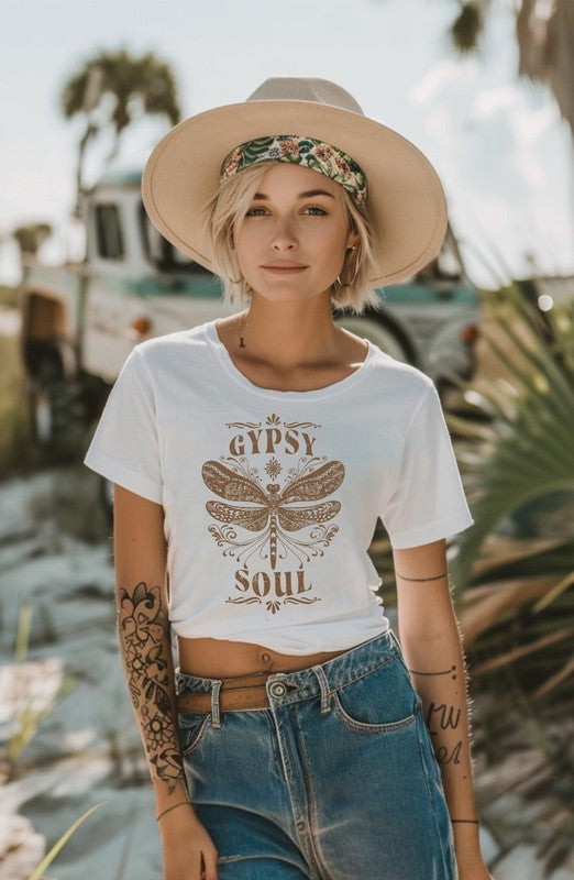 Gypsy Soul Butterfly Graphic Tee - lolaluxeshop