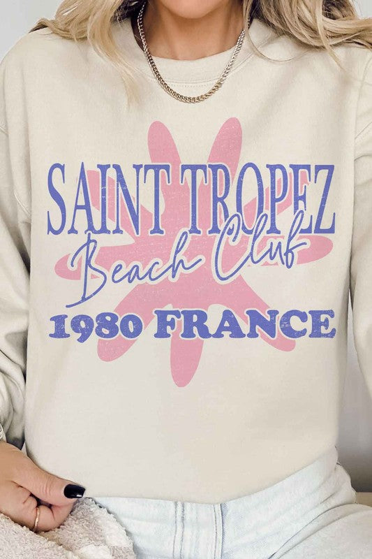 SAINT TROPEZ BEACH CLUB GRAPHIC SWEATSHIRT