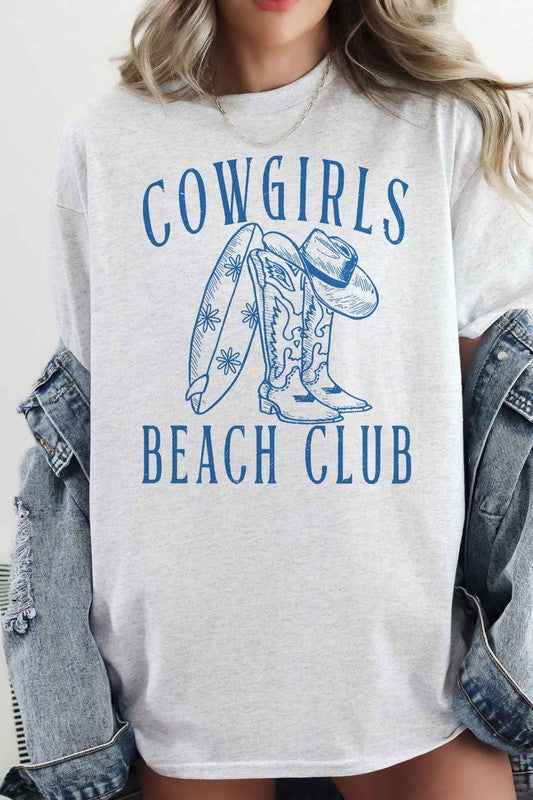 COWGIRLS BEACH CLUB OVERSIZED GRAPHIC TEE