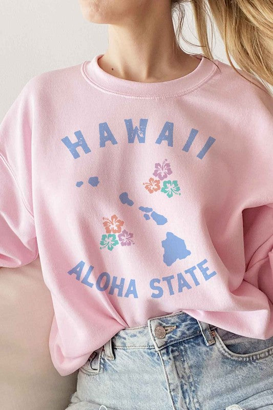 HAWAII ALOHA STATE GRAPHIC SWEATSHIRT